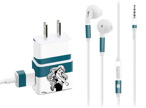 Disney The Little Mermaid Ariel Stripes Phone Charger Skin