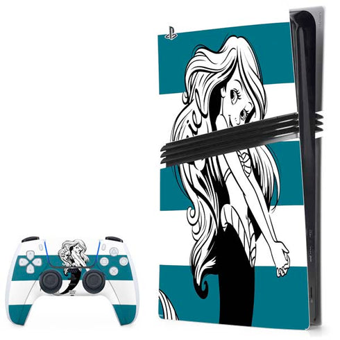Disney The Little Mermaid Ariel Stripes PlayStation PS5 Skins