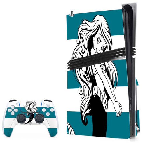 Disney The Little Mermaid Ariel Stripes PlayStation PS5 Skins