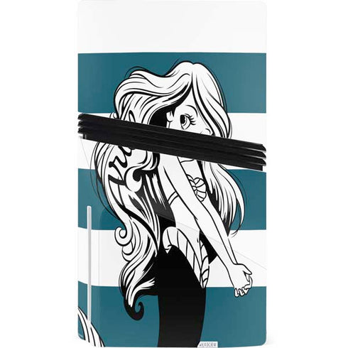 Disney The Little Mermaid Ariel Stripes PS5 Pro Disk Console Skin