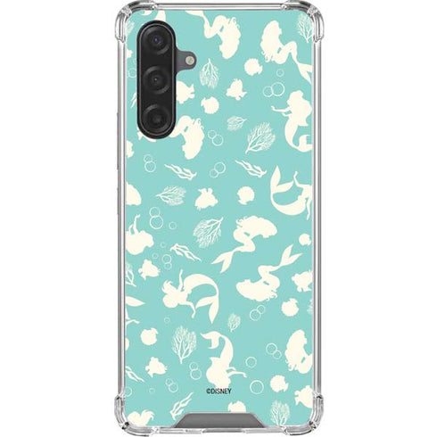 Disney The Little Mermaid Character Silhouette Pattern Galaxy A17 Clear Case