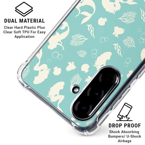 Disney The Little Mermaid Character Silhouette Pattern Galaxy A36 5G Clear Case