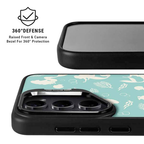 Disney The Little Mermaid Character Silhouette Pattern Galaxy S25 Kickstand Case