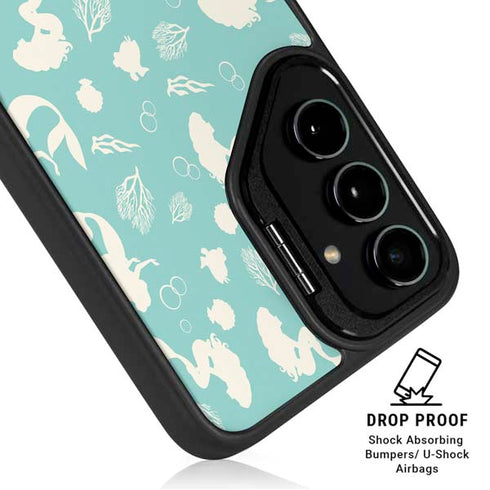 Disney The Little Mermaid Character Silhouette Pattern Galaxy S25 Kickstand Case