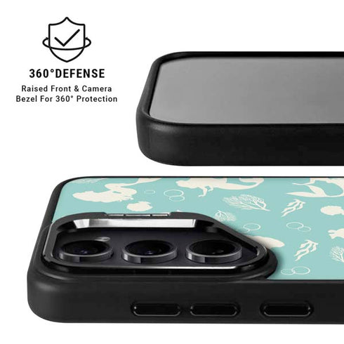 Disney The Little Mermaid Character Silhouette Pattern Galaxy S25 Plus Kickstand Case