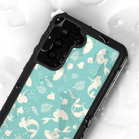 Disney The Little Mermaid Character Silhouette Pattern Galaxy S24 Plus Waterproof Case