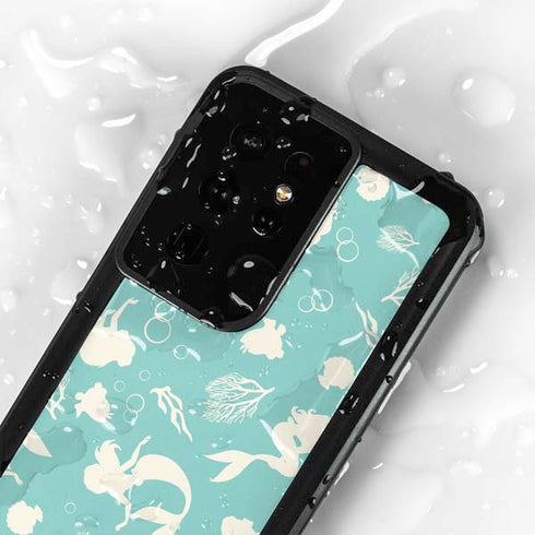 Disney The Little Mermaid Character Silhouette Pattern Galaxy S24 Ultra Waterproof Case