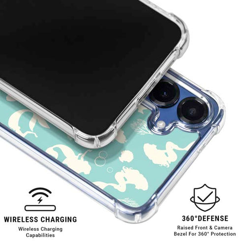 Disney The Little Mermaid Character Silhouette Pattern Galaxy S25 Plus Clear Case