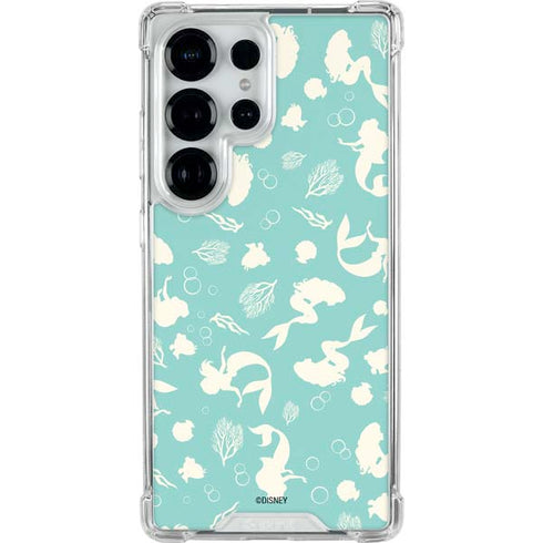 Disney The Little Mermaid Character Silhouette Pattern Galaxy S25 Ultra Clear Case