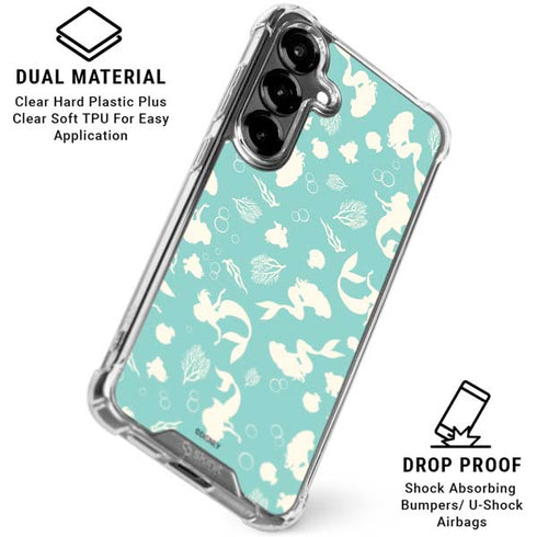 Disney The Little Mermaid Character Silhouette Pattern Galaxy S26 Clear Case