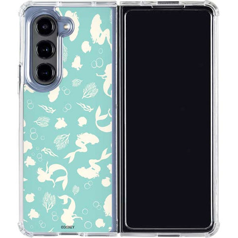 Disney The Little Mermaid Character Silhouette Pattern Galaxy Z Fold5 5G Clear Case
