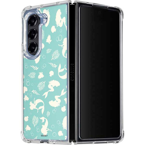 Disney The Little Mermaid Character Silhouette Pattern Galaxy Z Fold5 5G Clear Case