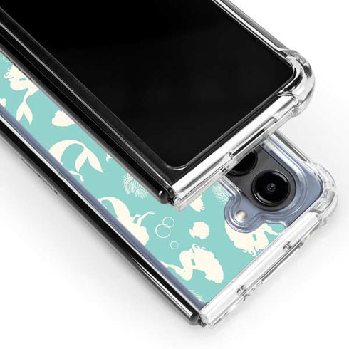 Disney The Little Mermaid Character Silhouette Pattern Galaxy Z Fold5 5G Clear Case