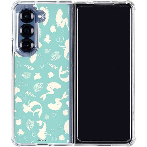 Disney The Little Mermaid Character Silhouette Pattern Galaxy Z Fold6 Clear Case