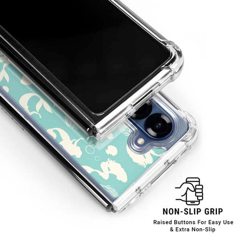 Disney The Little Mermaid Character Silhouette Pattern Galaxy Z Fold6 Clear Case