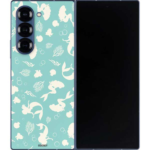 Disney The Little Mermaid Character Silhouette Pattern Galaxy Z Fold6 Skin