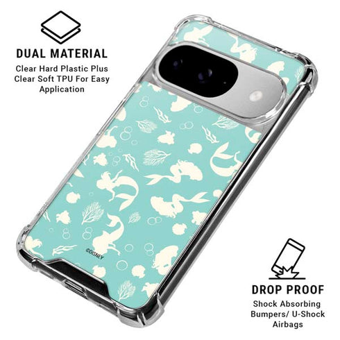 Disney The Little Mermaid Character Silhouette Pattern Google Pixel 10 Clear Case