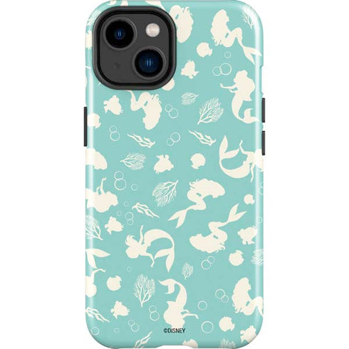 Disney The Little Mermaid Character Silhouette Pattern iPhone 15 Impact Case