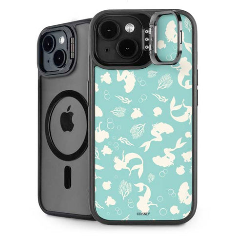 Disney The Little Mermaid Character Silhouette Pattern iPhone 15 Plus Kickstand Case