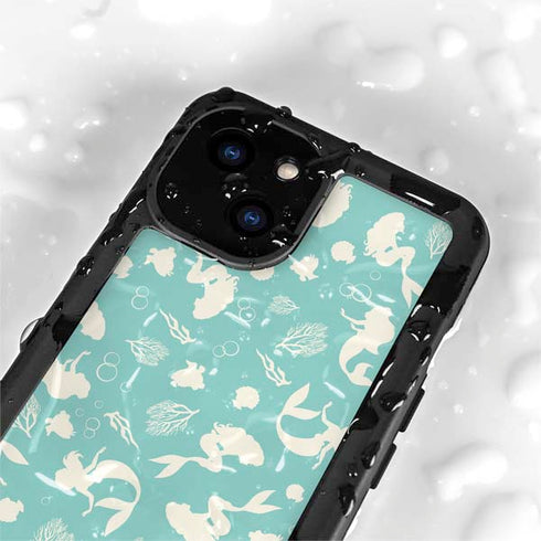 Disney The Little Mermaid Character Silhouette Pattern iPhone 15 Plus Waterproof Case