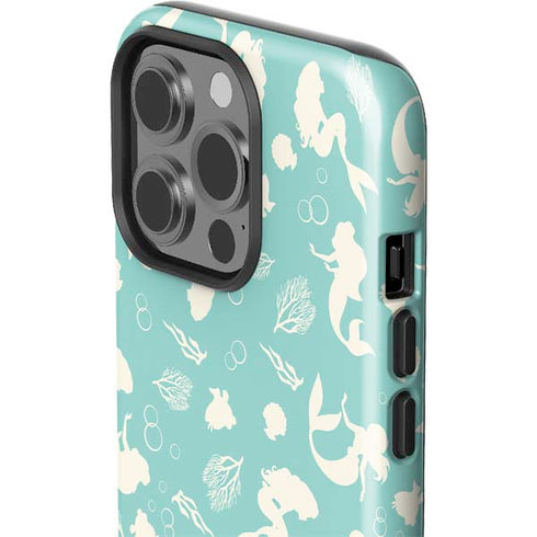 Disney The Little Mermaid Character Silhouette Pattern iPhone 15 Pro Impact Case