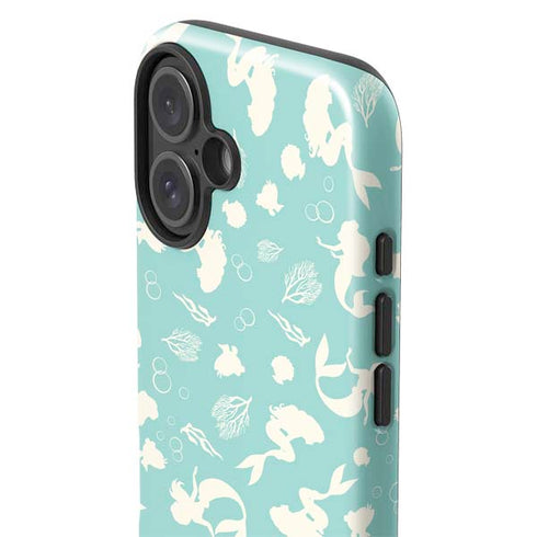 Disney The Little Mermaid Character Silhouette Pattern iPhone 16 Impact Case
