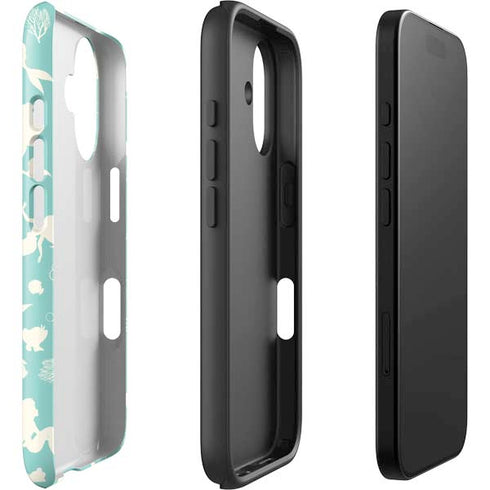 Disney The Little Mermaid Character Silhouette Pattern iPhone 16 Impact Case