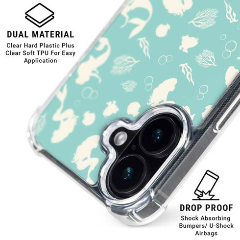 Disney The Little Mermaid Character Silhouette Pattern iPhone 16 MagSafe Case