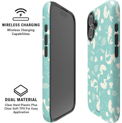 Disney The Little Mermaid Character Silhouette Pattern iPhone 16 Magsafe Impact Case
