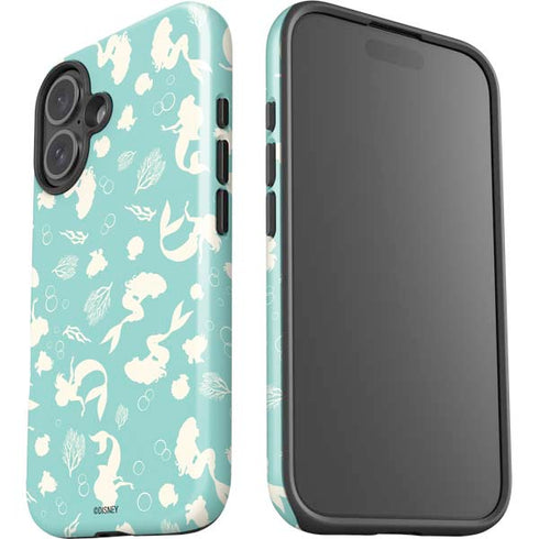 Disney The Little Mermaid Character Silhouette Pattern iPhone 16 Plus Impact Case
