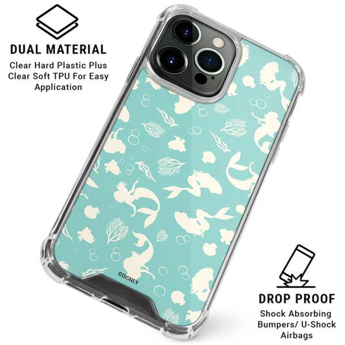 Disney The Little Mermaid Character Silhouette Pattern iPhone 16 Pro Clear Case