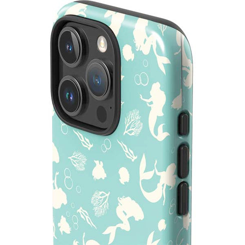 Disney The Little Mermaid Character Silhouette Pattern iPhone 16 Pro Impact Case