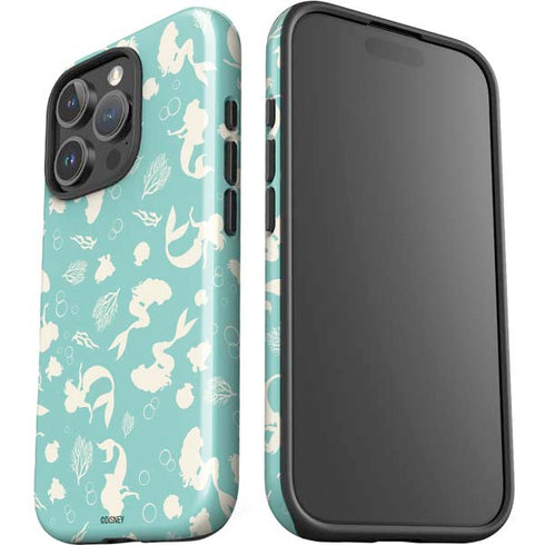 Disney The Little Mermaid Character Silhouette Pattern iPhone 16 Pro Impact Case