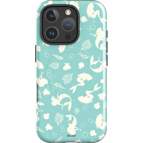 Disney The Little Mermaid Character Silhouette Pattern iPhone 16 Pro Magsafe Impact Case