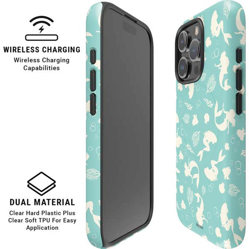 Disney The Little Mermaid Character Silhouette Pattern iPhone 16 Pro Magsafe Impact Case