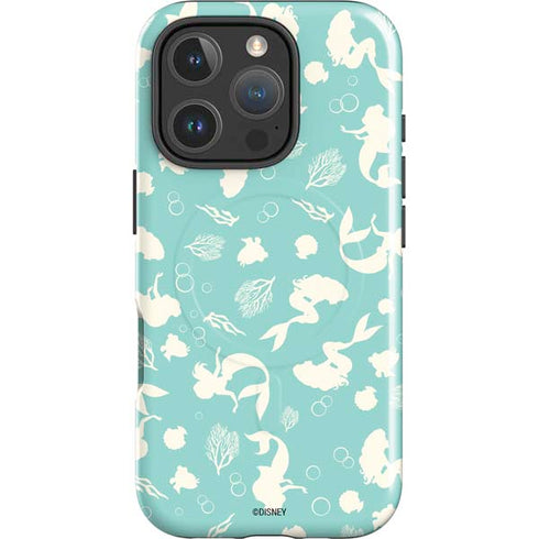 Disney The Little Mermaid Character Silhouette Pattern iPhone 16 Pro Max Magsafe Impact Case