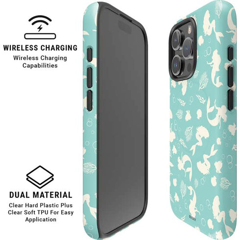 Disney The Little Mermaid Character Silhouette Pattern iPhone 16 Pro Max Magsafe Impact Case