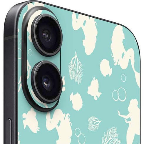 Disney The Little Mermaid Character Silhouette Pattern iPhone 16 Skin