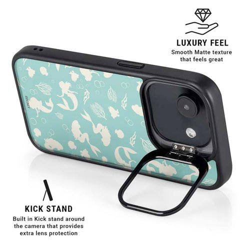 Disney The Little Mermaid Character Silhouette Pattern iPhone 16e Kickstand Case