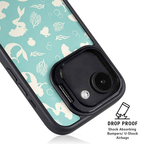Disney The Little Mermaid Character Silhouette Pattern iPhone 16e Kickstand Case