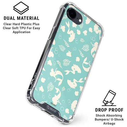 Disney The Little Mermaid Character Silhouette Pattern iPhone 16e Clear Case