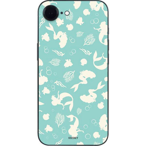 Disney The Little Mermaid Character Silhouette Pattern iPhone 16e Skin