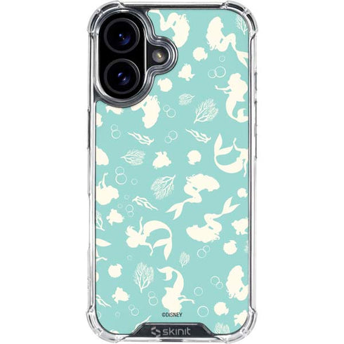 Disney The Little Mermaid Character Silhouette Pattern iPhone 17 Clear Case