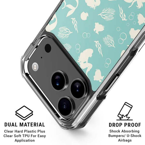 Disney The Little Mermaid Character Silhouette Pattern iPhone 18 Pro Clear Case