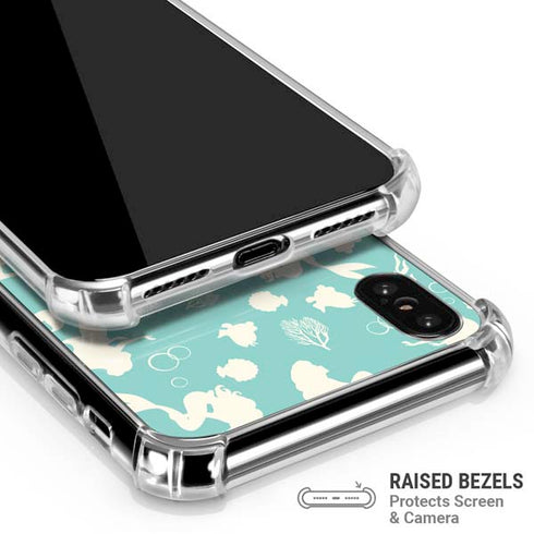 Disney The Little Mermaid Character Silhouette Pattern iPhone X/XS Clear Case