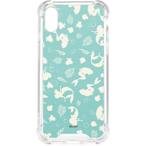 Disney The Little Mermaid Character Silhouette Pattern iPhone XS Clear Case
