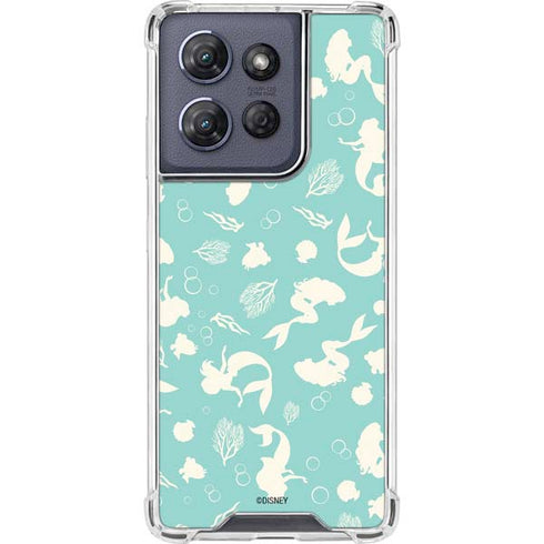 Disney The Little Mermaid Character Silhouette Pattern Moto G Play 5G (2025) Clear Case