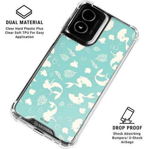 Disney The Little Mermaid Character Silhouette Pattern Moto G Power 5G (2024) Clear Case