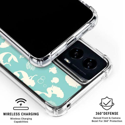 Disney The Little Mermaid Character Silhouette Pattern Moto G Power 5G (2024) Clear Case