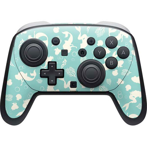Disney The Little Mermaid Character Silhouette Pattern Nintendo Switch 2 (2025) Pro Controller Skin